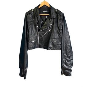 Prettylittlething Faux Leather Zip Jacket XL